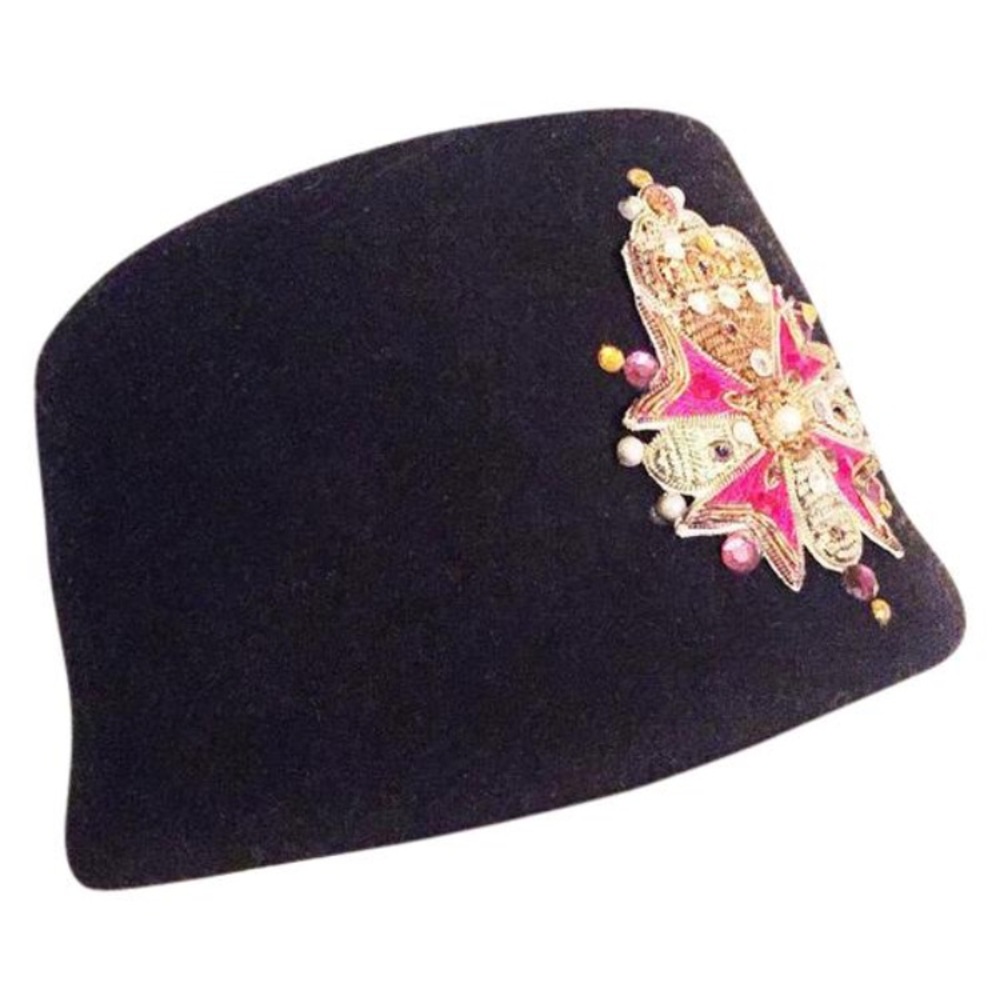 Vintage Eric Javits custom sequin embellished hat